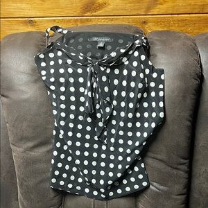 INC International Concepts Black and White Polka Dot Top